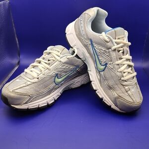 Nike Initiator Womens Running ShoeSize 6 US, 36.5 EU Silver Blue White Sneaker.